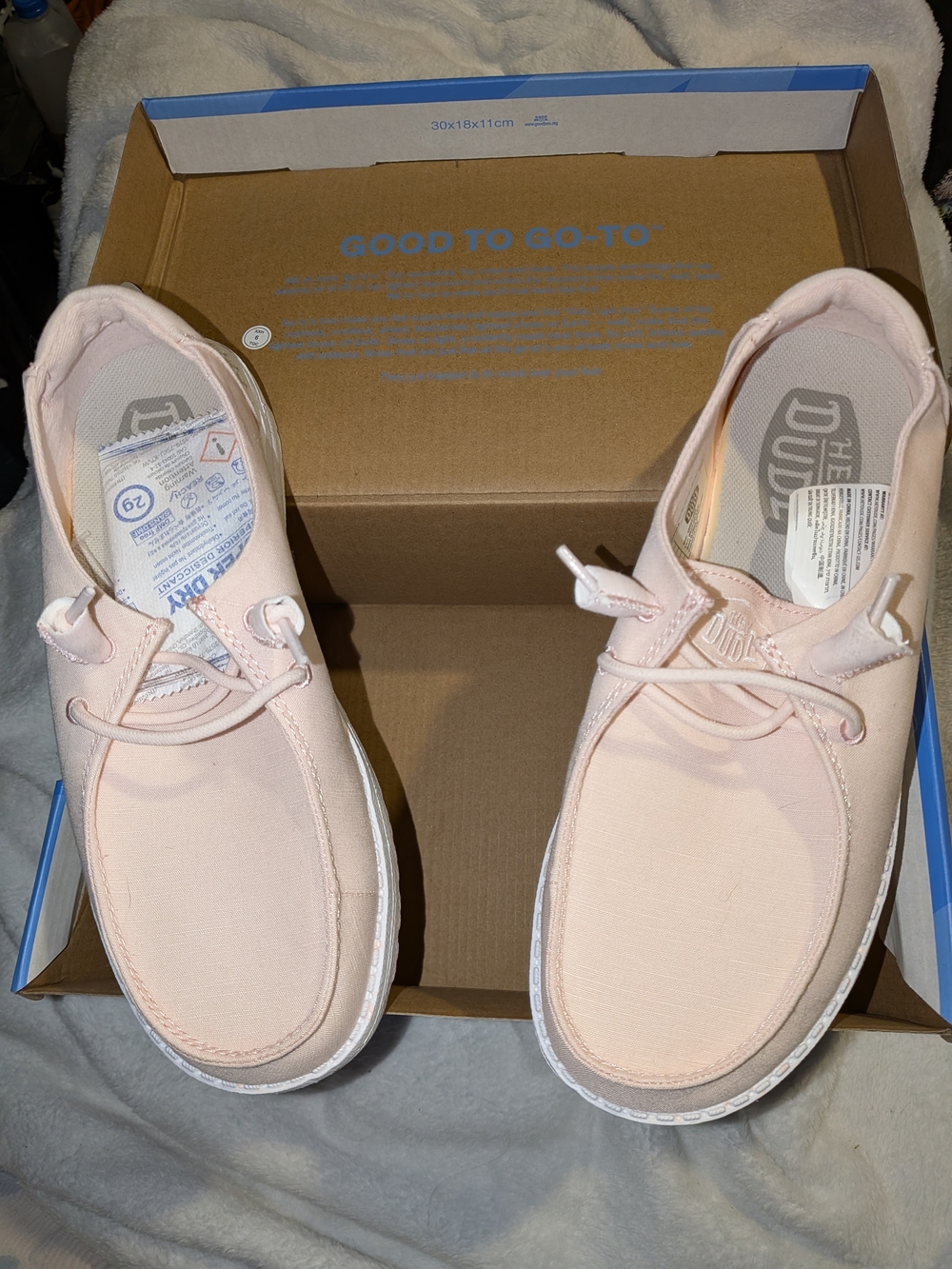 Hey Dude Lightweight Lace-Up Shoes in Pale Pink